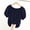 Navy, variant on T Shirts for Women Fashion Short Sleeve Off Shoulder Puff Sleeve Solid Rayon Light Summer Ladies Daily Loose Relaxed Pullover Blouse Top