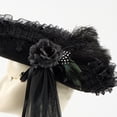 thumbnail image 4 of Jiibva Renaissance Pirate Hat with Lace Brim Steampunk Style Cap Halloween Party, 4 of 7