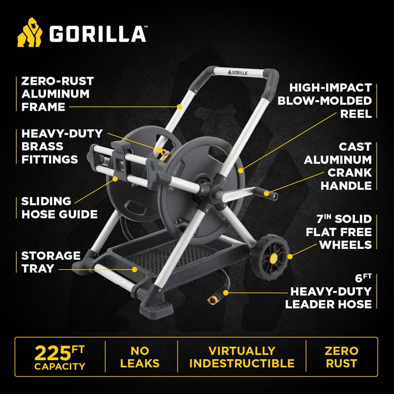 Gorilla 225 ft. Aluminum Zero-Rust Mobile Hose Reel - Walmart.com