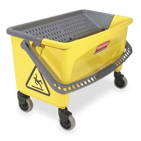 Wringer System - RUBBERMAID FGQ90088YEL Mop Bucket and Wringer, 28 qt, Yellow/Blk