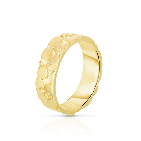 Floreo 10k Yellow Gold 5.5mm Solid Full Nggget Band Ring