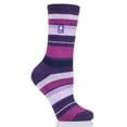 thumbnail image 7 of Women's Heat Holders Lite Peony Multi Stripe Crew Socks Color: Charcoal Light Blue Size: N/A, 7 of 7