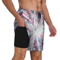 thumbnail image 2 of Daiia Blue Swirl Fireworks Mens Swim Trunks Swim Shorts Quick Dry Swim Shorts with Mesh Lining Pockets-3X-Large, 2 of 9