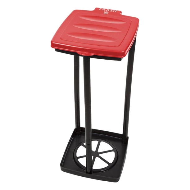 Soporte para bolsas de basura, moderno y portátil soporte creativo para bolsas de basura de exterior para usar en Rojo