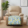 thumbnail image 2 of FOR U DESIGNS Lemon Flower Print Waterproof Recliner Chair Covers for Dogs, Non-Slip Reclining Seat Cover, Washable Furniture Protector for Living Room, 2 of 6
