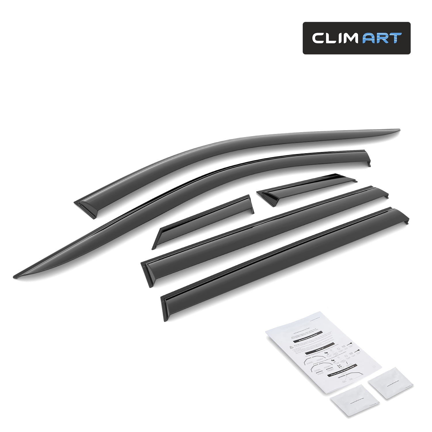 CLIM ART Incredibly Durable Rain Guards for Nissan Rogue 2021-2026, Original Tape-on Window Deflectors, Vent Deflector, Window Visors, Car Accessories, 6pcs. - 522017