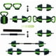 thumbnail image 1 of Yeshouse Conjunto de mancuerajustajust, conjunto de pesas libres de 44 libras, utilizado como soporte de la campana de barra Kettlebell, 1 of 6