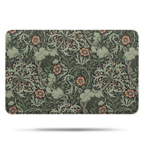 Green Pioneer Flower Pattern Bathroom Rugs Mat,Non Slip Microfiber Bathroom Rug,Rubber Backing,Soft Bathroom Mats for Bathroom Floor,Tub and Shower,17x27in(43x68cm)