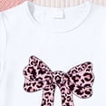 thumbnail image 5 of TOWED22 Girls' 2 Piece Summer Outfit Toddler Short Sleeve Bow Print Tshirt Tee + Denim Skirt Set Casual Clothes(White,6 Y), 5 of 7