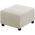 thumbnail image 1 of Square Covers Slipcovers Folding Storage Stool Furniture Protector Form Fit with Elastic Bottom, Stretch High Small Checks Jacquard Fabric(M，white), 1 of 5