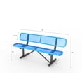 thumbnail image 5 of LifeYard Outdoor Bench w/ Backrest, 72in, Steel Bench, Expanded Metal, Blue, 5 of 5