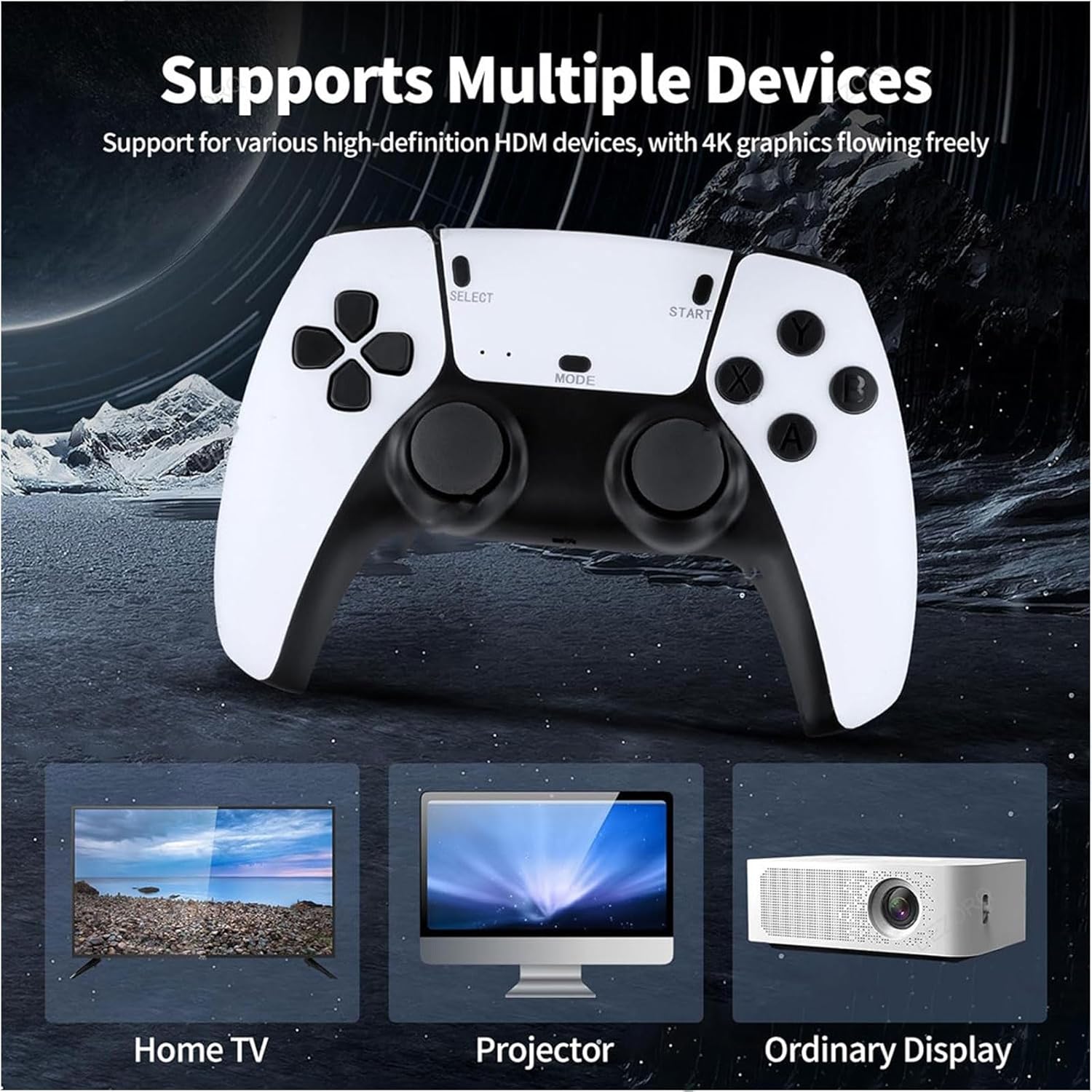 Retro 4k Gaming Stick,Retro Gaming Console,HD Retro Game Stick,9 Classic Emulators,HD Output,Plug And Play Video Game Stick Built In 20000+ Games Wireless Controllers (64GB-Pro)