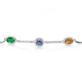 thumbnail image 2 of Gem Stone King 925 Sterling Silver Bracelet Nano Emerald Persian Blue Moissanite (1.30 Cttw), 2 of 4