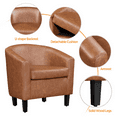 thumbnail image 5 of Yaheetech Faux Leather Accent Chair for Living Room, Brown, 5 of 7