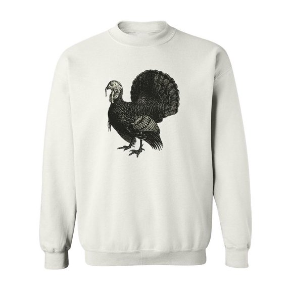 Turkey Sketch Sweatshirt Men - Men Sweatshirt, White, Small