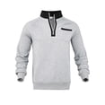 thumbnail image 6 of ZCFZJW Lightweight Hoodie Tops for Men Casual Raglan Long Sleeve Stand Collar Pullover Sweatshirts Trendy Oversized Baggy Outwear Coat with Pockets Gray L, 6 of 9