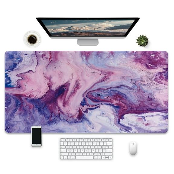 Marble Design Mouse Pad with Abstract Pattern, Purple & Blue