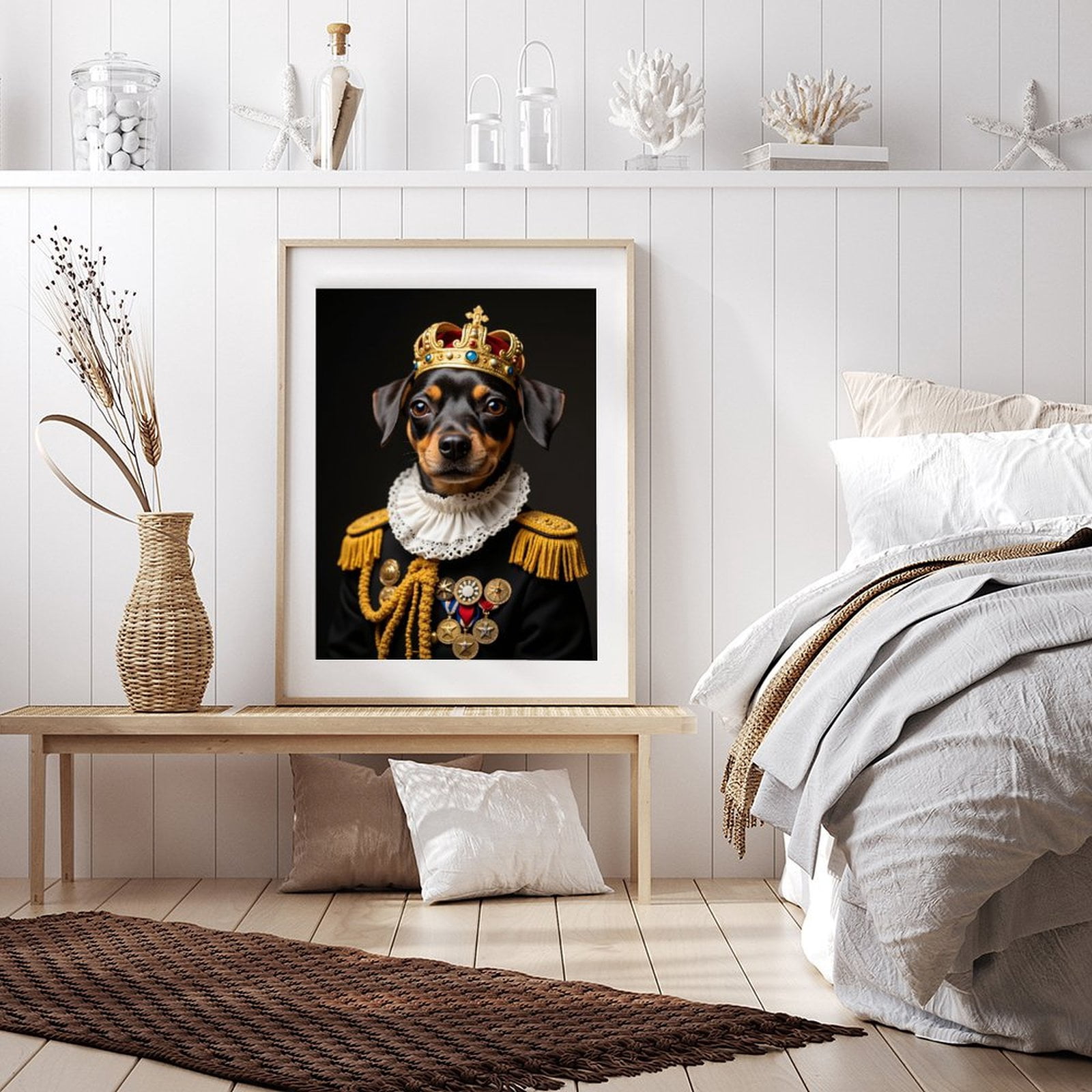 Diamond Art Kit for Adults, Dog Royalty Portrait Regal Attire Diamond Painting for Adults Beginners, DIY Diamond Art Painting Kits, 5D Diamond Painting Crafts for Home Decor 12x16 Frameless
