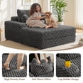 thumbnail image 6 of ATHOPE 67.3" Chaise Lounge Chair Indoor, Corduroy Couch Chair with Pillows, Comfy Reading Chairs with Wide Arms, Upholstered Sleeper Sofa for Living Room, No Assembly Required, Gray, 6 of 8