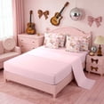 thumbnail image 4 of Erosebridal Pink Leopard Cowgirl Horse Cactus Print Twin Bedding Sets, Western Style Bedding Comforter Set for Girls, Pink Reversible 7-Piece, 4 of 6