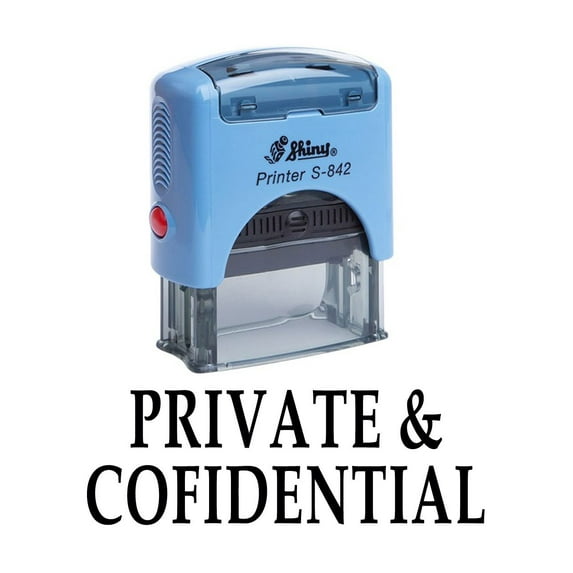 PRIVATE & CONFIDENTIAL Self Inking Rubber Stamp Office Stationary Custom Shiny Stamp