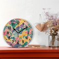 thumbnail image 2 of Yayeee 10" Wall Clock Battery Operated Quartz Round Silent Non-Ticking Home Decor,Yellow Floral Wave, 2 of 6