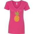 thumbnail image 3 of Inktastic Summer Pineapple Women's V-Neck T-Shirt, 3 of 5