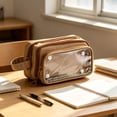 thumbnail image 7 of Dmlowu Detachable Pencil Pouch, Waterproof Large Capacity Clear Pencil Case for Stationery Office Desk, Solid Color, 7 of 7