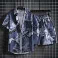 thumbnail image 5 of Conjuntos de hombre Camisas blancas de playa Conjunto coreano de dos piezas Camisetas Pantalones cortos Trajes para hombres Estilo 2024 Ropa 2025 Nuevo en camiseta holgada y holgada, 5 of 5