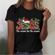 thumbnail image 1 of Fiudx Tops para Mujer Mujer Verano Ocio Moda Estampado de Flores Cuello Redondo Manga Corta Top/Camisa, 1 of 4