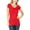 Red, variant on Moa Collection Women Casual Solid V-Neck Short Sleeve Basic T-Shirt Top