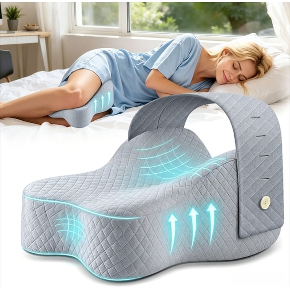 Knee Pillow for Side Sleepers - Leg Support with Adjustable Strap, Memory Foam for Spine Alignment