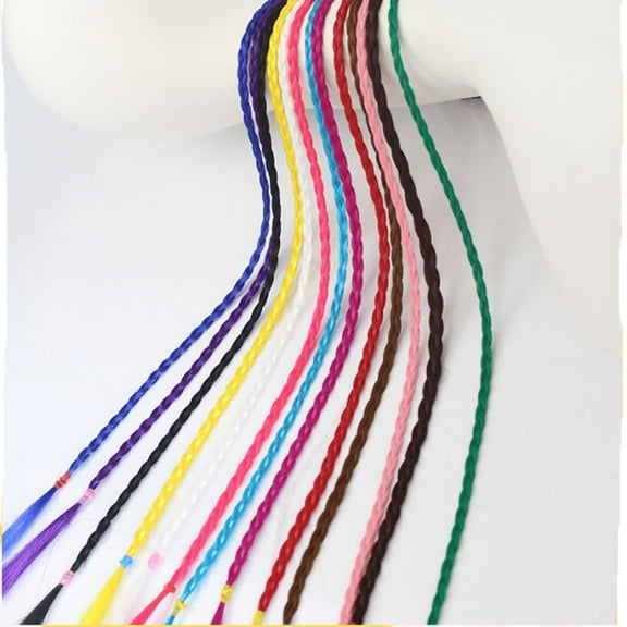 FELTECHELECTR 12pcs Colored Hairpieces Hair Extensions for Women Daily Dress Up Assorted Color