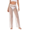 thumbnail image 4 of Pantalones de ganchillo para mujer Recorte Verano Playa Traje de baño Pantalones de cubierta - Blanco Adepaton BST3001615-3, 4 of 6
