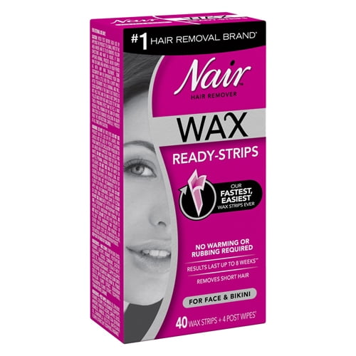 Nair Wax ReadyStrips For Face and Bikini, 40 strips