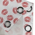 thumbnail image 5 of Ambesonne Feminine Grommet Curtain, Red Lipsticks Kiss Marks, 50" x 54", White Red, 5 of 6