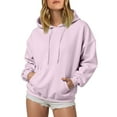 thumbnail image 2 of UngA Womens Oversized Hoodie Pullover Sweatshirt Long Sleeve Hoodies Kangaroo Pocket Fleece Basic Sweater Hoodie Women (Pink,3XL), 2 of 6