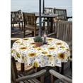 thumbnail image 2 of Outdoor Tablecloth with Umbrella Hole for Patio/Picnic/Party/Camping, Sunflower Waterproof Table Cloth Round Cover Washable, Summer Botanical Farmhouse Floral Elegant (Dia 60"), 2 of 8