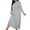 Gray, variant on Women's Cotton Sleepwear Long Sleeves Nightgown Print Tee Sleep Dress Brown XL