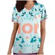 thumbnail image 1 of Camiseta de manga corta con cuello en V y estampado de mujer con estilo Blusa suelta con estampado OAVQHLG3B Store  lin121212, 1 of 4