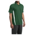 thumbnail image 4 of Mens PosiCharge Micro-Mesh Colorblock Polyester Polo Forest Green/ White X-Large, 4 of 8