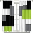 thumbnail image 5 of Pink White Stripe Kitchen Curtains, Modern Minimalist Geometric Striped 3-Piece Kitchen Curtain Valance and Tiers Set 36 Inch Length, Rod Pocket Half Window Curtains for Cafe Living Room Bathroom, 5 of 6