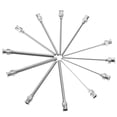 thumbnail image 1 of Juego de 12 agujas dispensadoras de acero inoxidable de precisión con punta roma y cierre Luer., 1 of 4