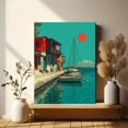 thumbnail image 6 of Athens Greece Harbor Canvas Wall Art, Greek Town Sailboat Port Print, Travel Home Wall Decor, 6 of 8
