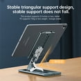 thumbnail image 6 of Folding Aluminum Phone Stand for Iphone for Samsung Solid Support Holder for Huawei for Xiaomi Metal Table Holder Universal Phone Holder (Dark Gray), 6 of 7