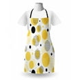 thumbnail image 3 of Yellow Polka Dot Apron, Pattern of Stripes Circular Shapes and Mini Spots, Unisex Kitchen Bib with Adjustable Neck for Cooking Gardening, Adult Size, Mustard Charcoal Grey, by Ambesonne, 3 of 4