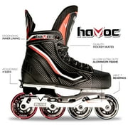 Crazy Skates Havoc Inline Skates - High Performance Size Adjustable Roller Hockey Skates for Men, Women, Boys and Girls