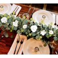 thumbnail image 4 of White flower wreath, 6.3 ft white rose wreath wedding belt flower, flower wall fund, hanging fake rose, 4 of 5