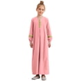 thumbnail image 1 of Linjinx Robe de Danse de Louange pour Filles Abaya à Manches Longues Robe Maxi de Fête Prière Musulmane Islamique Dubaï Robe Décontractée Rose 10, 1 of 7