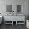 thumbnail image 3 of Fresca Stella 72" Double Bathroom Vanity w/ Open Base & Mirrors in Rustic White, 3 of 8